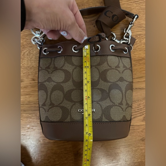 NWOT Coach Mini Bucket Bag In Signature Brown and Tan Canvas - Picture 13 of 15